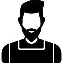 Icono de un símbolo de reciclaje en color negro, representando la sostenibilidad y la importancia del reciclaje en la conservación del medio ambiente.